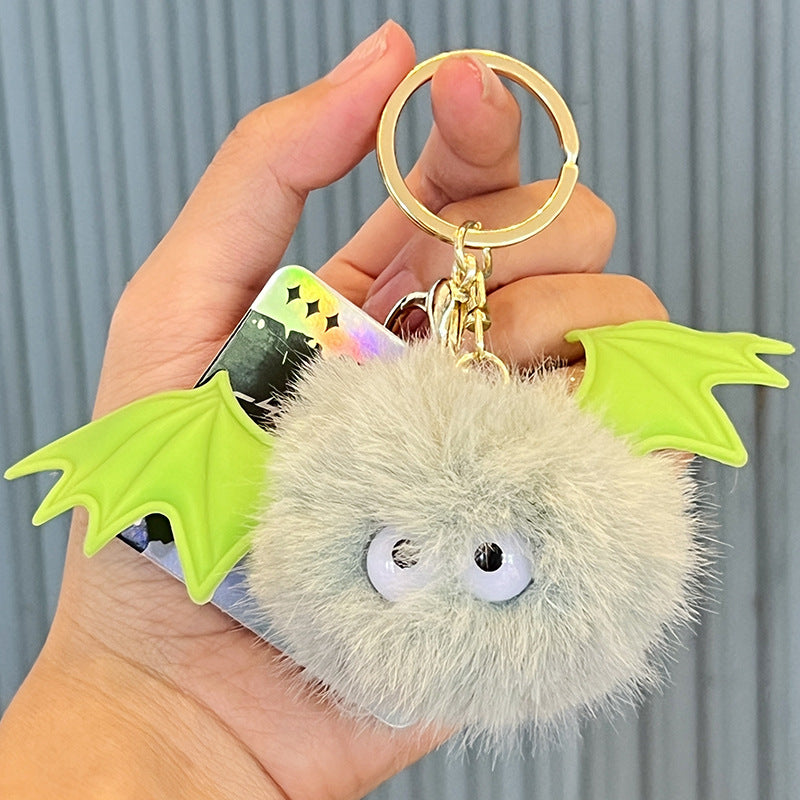 Wholesale Cute Cat Head Plush Ball Keychain